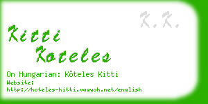 kitti koteles business card